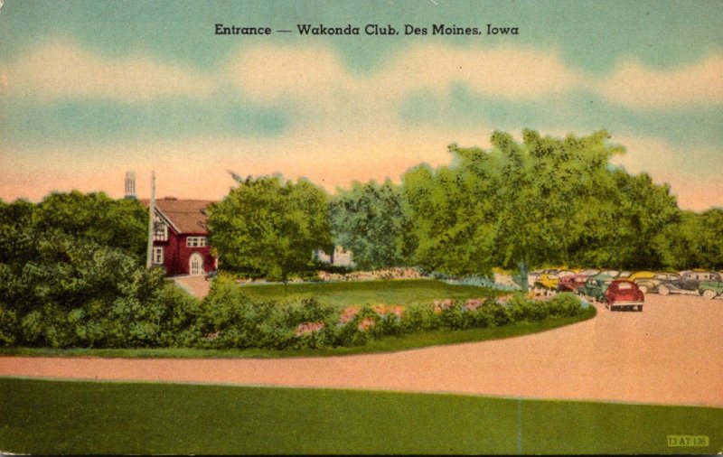 Iowa Des Moines Wakonda Club Entrance 1949