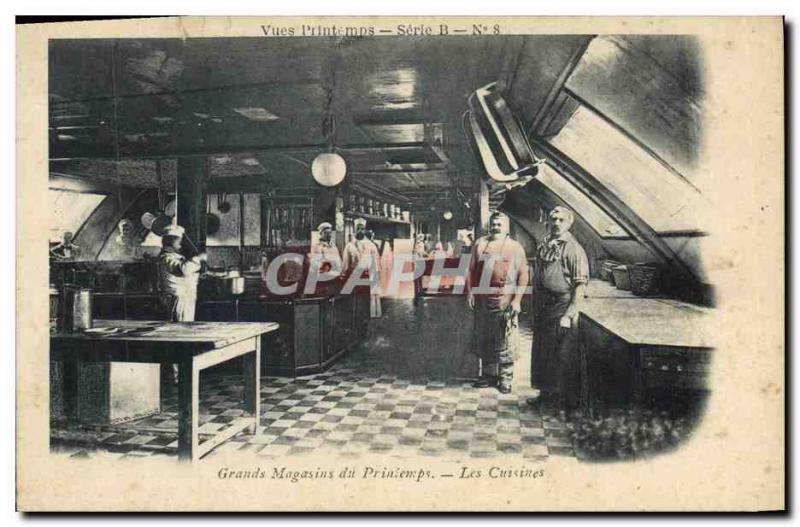 Old Postcard department stores Printemps Paris Kitchens