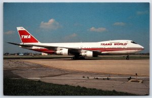 Airplane Postcard Trans World Airlines TWA Boeing B-747 Chicago O'Hare EG14