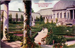Corner of Conservatory, Shaw's Garden St. Louis MO Vintage Postcard D01