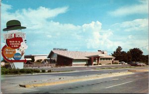 Vtg Jackson Mississippi MS Green Derby Restaurant 1960s Chrome View Postcard