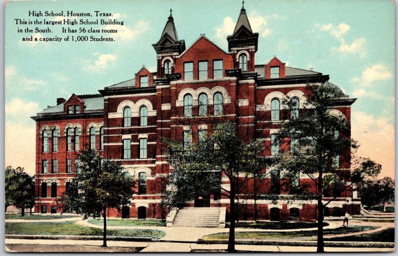 High School Houston Texas TX 56 Classrooms Campus Building Postcard