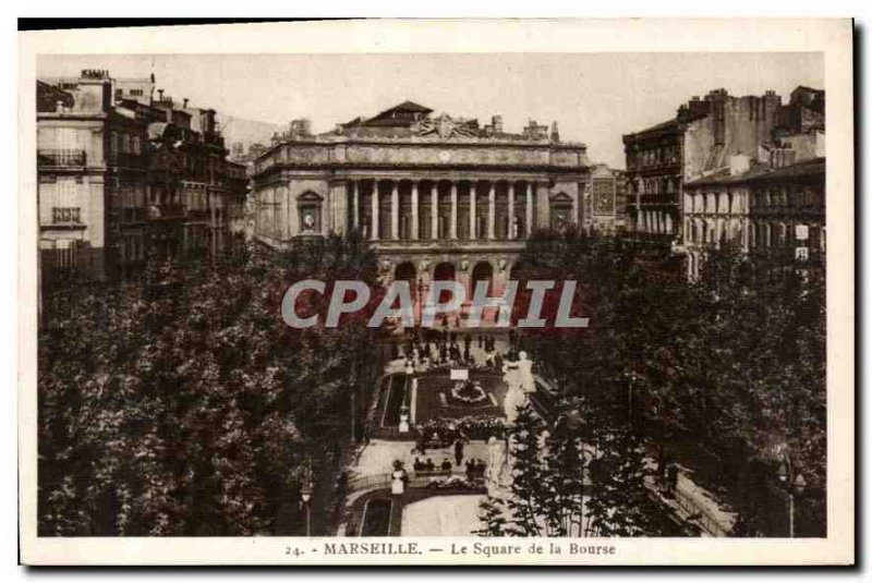 Postcard Marseille Old Square of the Bourse