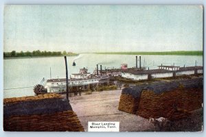 Memphis Tennessee TN Postcard River Landing Steamship Paddle Wheel c1920's