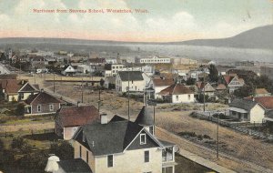 Northeast from Stevens School, Wenatchee, WA ca 1910s Vintage Postcard