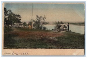 1907 Cannons Crapo Park World War Exterior Field River Burlington Iowa Postcard