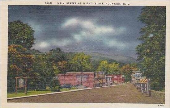 North Carolina Black Mountain Main Street At Night