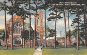 MONTGOMERY, AL Alabama  FIRST METHODIST CHURCH~The Cathedral  c1940's Postcard