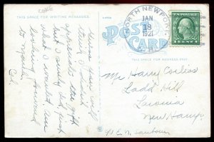 h819 - FITCHBURG Mass. Postcard 1921 Main Street Stores. Coca-Cola Soda Sign