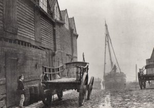 Ships at Cannon Row Westminster London Victorian Real Photo Postcard