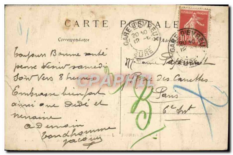 Old Postcard Evreux Garden plants