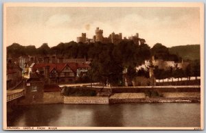 Vtg England Arundel Castle from River Arun 1910s Old View Postcard