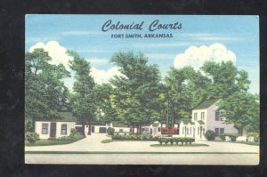 FORT SMITH ARKANSAS COLONIAL COURTS LINEN ADVERTISING POSTCARD