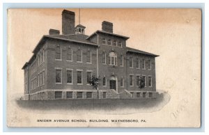 1909 Snider Avenue School Building Waynesboro Pennsylvania PA Posted Postcard