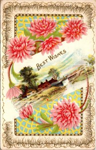 Best Wishes Flowers Scene BIN