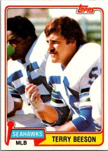 1981 Topps Football Card Terry Beeson Seattle Seahawks sk60468