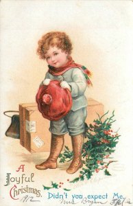 Postcard C-1910 Clapsaddle Christmas Boy International TP24-557