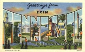 Greetings From Erin, Tennessee, USA Large Letter Town Unused 