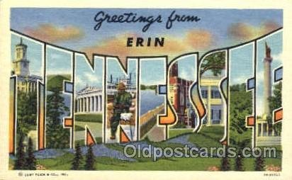 Greetings From Erin, Tennessee, USA Large Letter Town Unused 