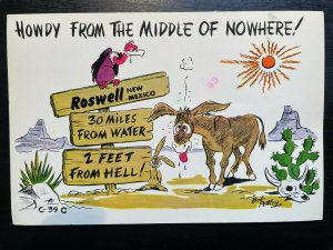 Vintage Postcard 1983 Howdy from the Middle of Nowhere! Roswell New Mexico