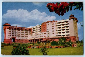 India Postcard Ashoka Hotel Palacial Hotel in Garden New Delhi c1950's