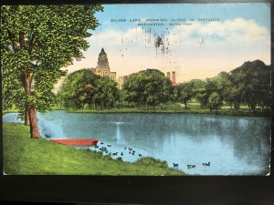 Vintage Postcard 1953 Silver Lake Showing Clinic in Distance Rochester Minnesota