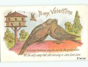 Divided-Back BIRDS SCENE Pretty Postcard AA8726