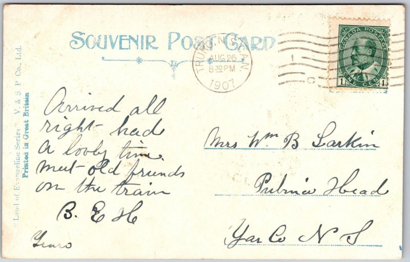 1907 The Village Street Grand Pre Nova Scotia Canada Street View Posted Postcard