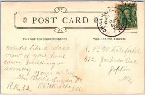 1908 Bradley Polytechnic Institute Peoria Illinois Huge Grounds Posted Postcard