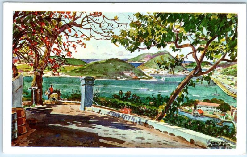 CHARLOTTE AMALIE, St. Thomas Virgin Islands  from BLUE BEARD's CASTLE   Postcard