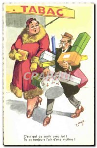 Postcard Old Chap Humor Tobacco