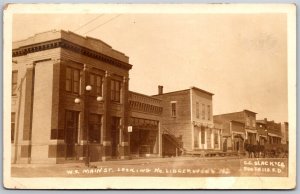 Vtg Lidgerwood North Dakota ND Main Street View Horse Wagon 1910s RPPC Postcard