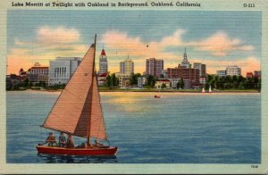 California Oakland Lake Merritt At Twilight