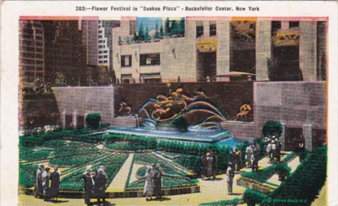 New York City Flower Festival In Sunken Plaza Rockefeller Center 1939