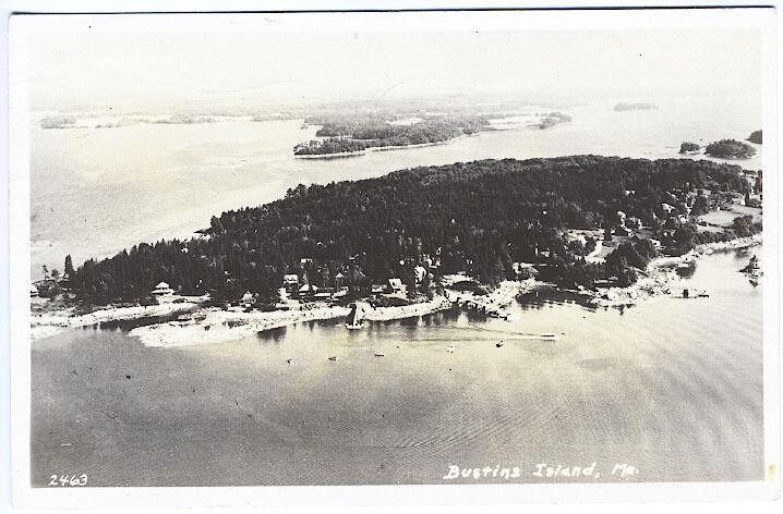 Bustin's Island ME Aerial View Real Photo RPPC Postcard