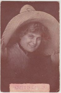 1911 Ashville Ohio Postcard WOMAN Big Hat Circleville Pickaway County A30