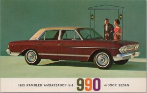 Postcard Car 1963 Rambler Ambassador V-8 990 4 Door Sedan