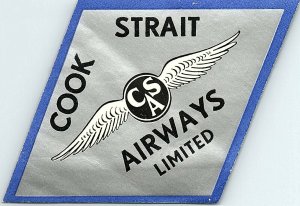 1930's-50's Cook Strait Airways Limited Unused Luggage Label Vintage Original E3