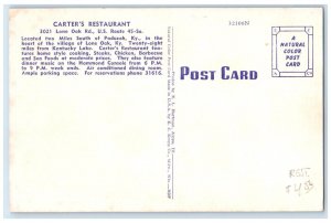 c1940 Carter's Restaurant Lone Oak Road Exterior View Paducah Kentucky Postcard