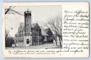 Cedar Rapids Iowa Postcard First Presbyterian Church Exterior View Building 1905