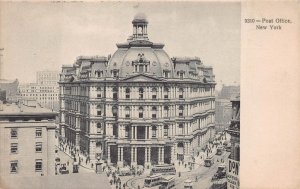 POST OFFICE NEW YORK TROLLEY CARS POSTCARD (c. 1905)