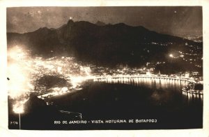 Brazil Rio de Janeiro Vista noturna De Botafogo Vintage RPPC 04.01