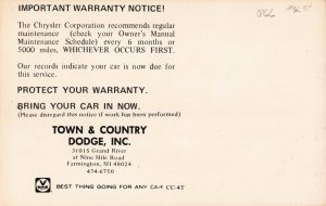 MI Farmington Michigan-Town/Country Dodge-Advertising-1935 Auburn 12 Postcard C5