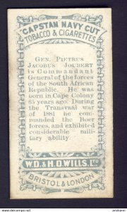 Transvaal - General Pietrus Jacobus Joubert - Capstan Navy Cut Tobacco & Cig