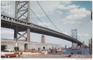 Benjamin Franklin Bridge, Delaware River Front and Pier, 40-60s