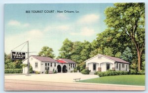 NEW ORLEANS, LA Louisiana ~ Roadside BEE TOURIST COURT  c1940s Linen Postcard