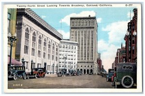 Twenty-Fourth Street Looking Toward Broadway Oakland California CA  Postcard