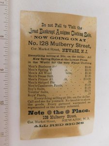 1870's Man At Trolly Station Great Bankrupt Assignee Clothing Salem Newark  F48