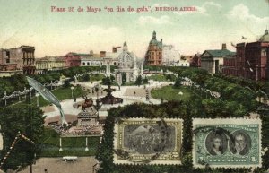 argentina, BUENOS AIRES, Plaza 25 de Mayo en Dia de Gala (1910s) Postcard