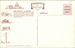 Vtg US Congress Joint Session Hall Of Representatives Washington DC Postcard